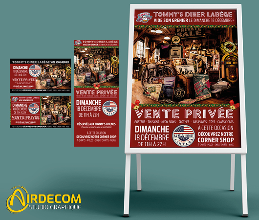 Tommy's Diner, création du concept graphique de la vente privée
