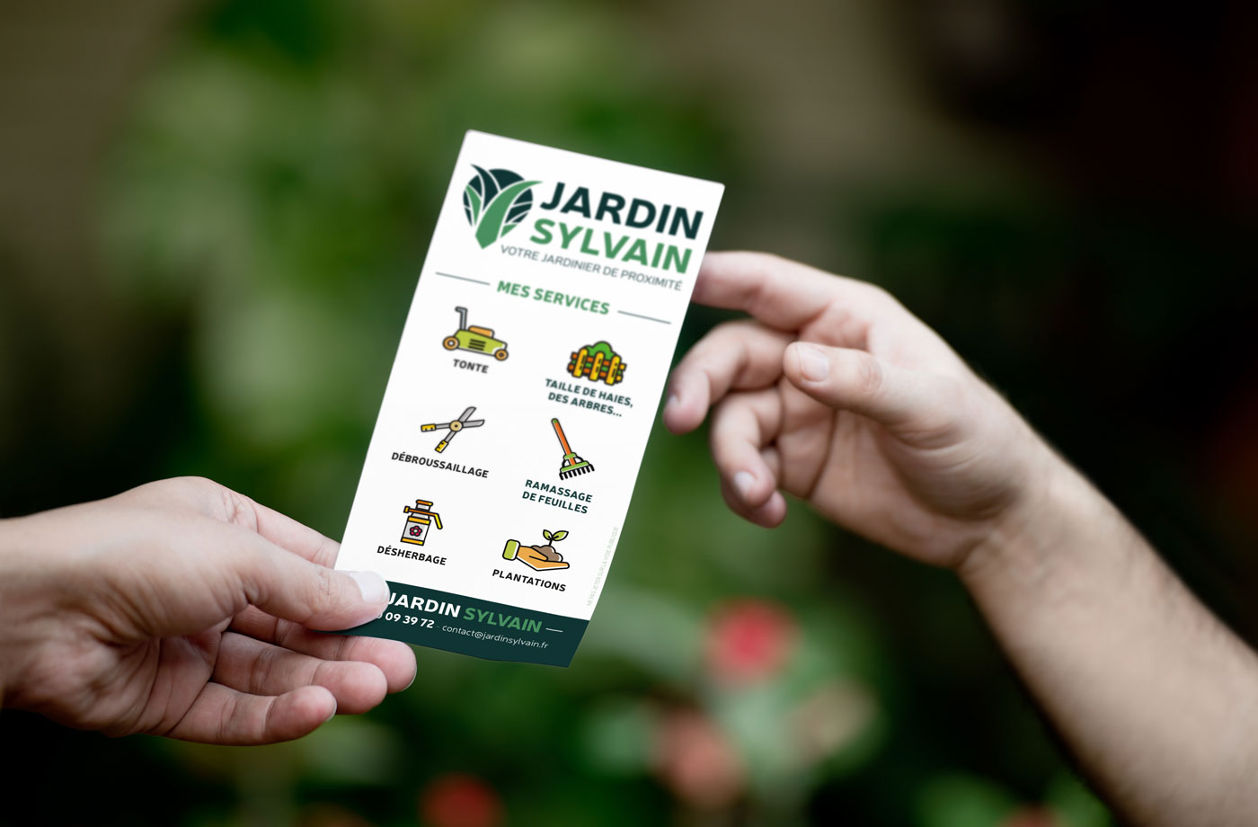 Jardin Sylvain, création de la charte graphique et des supports de communication