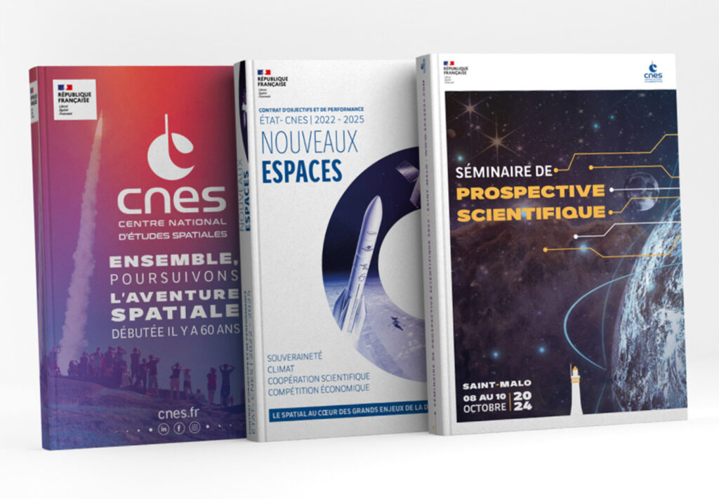 Brochures et publications institutionnelles conçues et mises en page pour le CNES par Airdecom