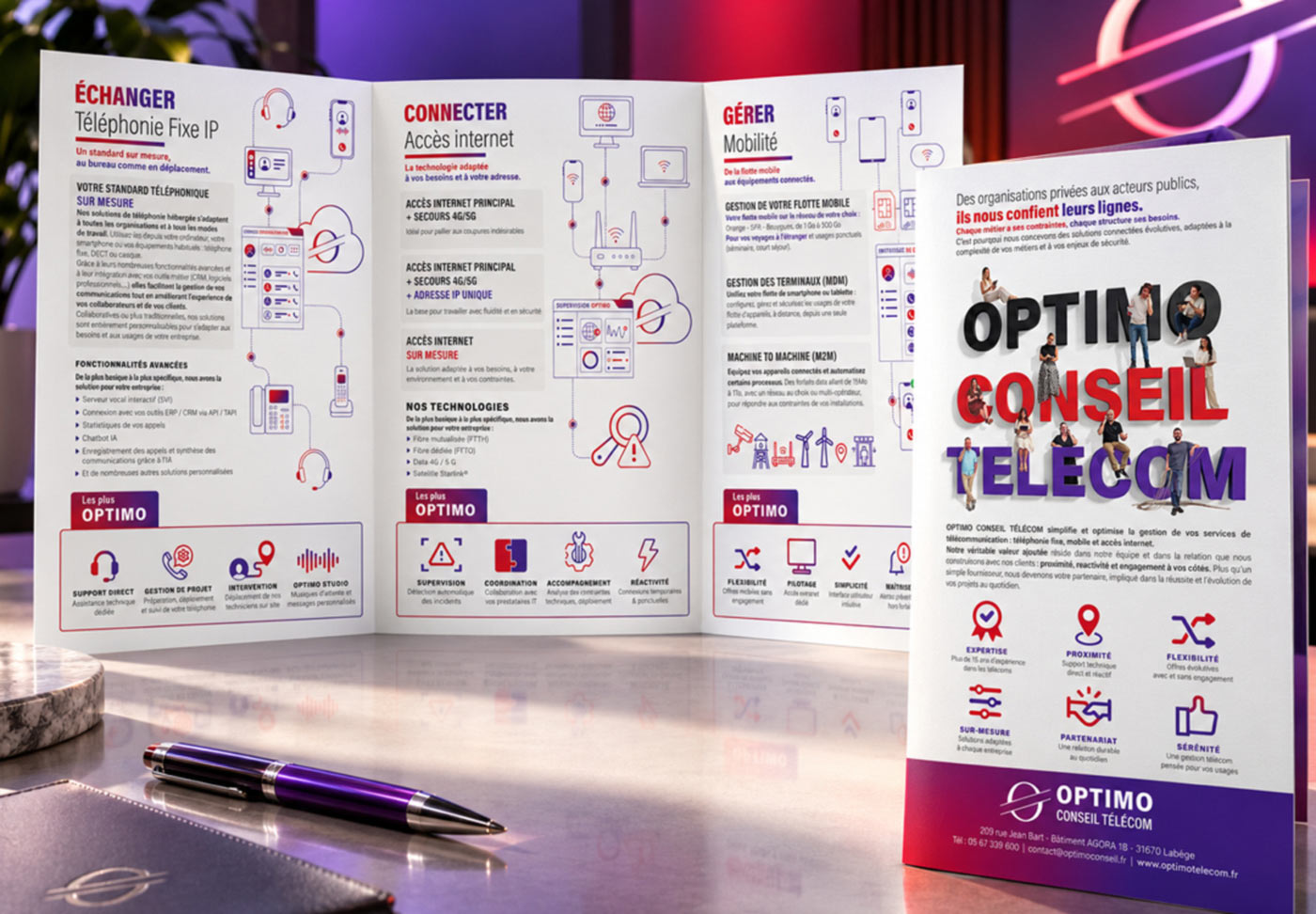 Optimo Conseil Télécom - Conception d’une plaquette commerciale